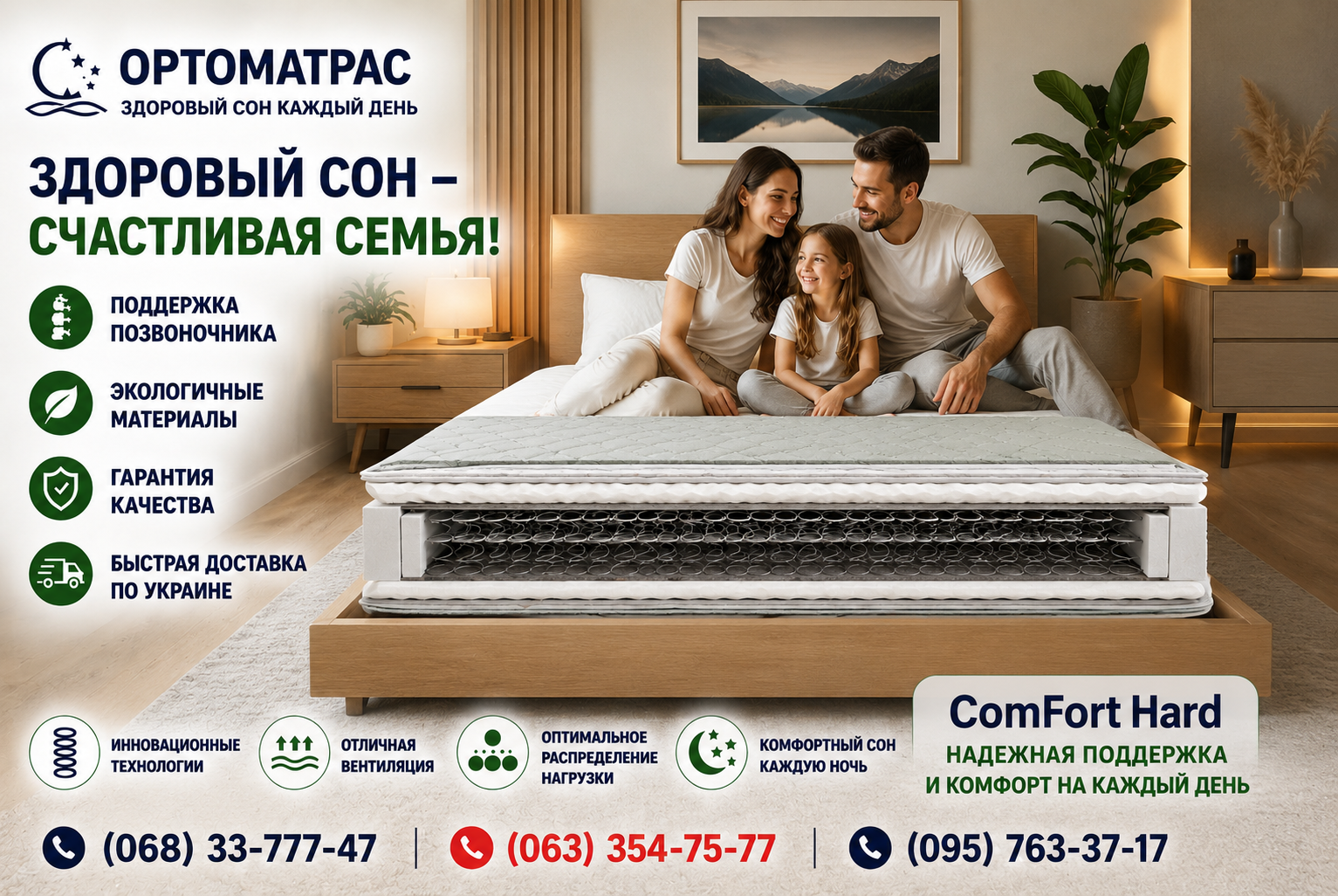 Купити ортопедичний матрац ComFort HARD АКЦІЯ ✅ Ознайомтеся з відгуками покупців та актуальними цінами, щоб обрати ідеальну модель для здорового сну. Виробники пропонують якісні безпружинні варіанти, вироби з незалежними пружинами та кокосовою койрою для правильної підтримки хребта. Сучасні фабрики забезпечують оперативну доставку замовленої продукції у великі обласні центри та містечка по всій країні. Замовляйте надійні товари для відпочинку з доставкою в Київ, Львів, Одесу, Харків, Дніпро, Запоріжжя, Хмельницький або Вінницю й насолоджуйтеся комфортом щоночі.