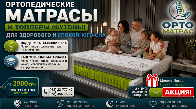 Матрац Epsilon із серії Sleep&Fly Organic є ідеальним вибором для тих, хто шукає надійне спальне місце з високою стійкістю до повсякденних навантажень. В основі цієї моделі лежить інноваційний блок незалежних пружин IQ Spring у формі пісочного годинника, який адаптується до контурів тіла та забезпечує точкову підтримку хребта в анатомічно правильному положенні. Обіч пружинного блоку розташовані шари екологічно чистої піни Carbon Foam та натурального термоповсті Eco Felt, які підвищують гігієнічність, прискорюють відведення вологи та продовжують термін служби виробу. Додаткову міцність конструкції забезпечує посилений єврокаркас Strong Board, що захищає краї від деформації при тривалій експлуатації. Чохол із преміального гіпоалергенного стрейчу Organic Cotton із системою Climat Control гарантує оптимальний мікроклімат, забезпечуючи повноцінний здоровий сон і відновлення сил щоночі.