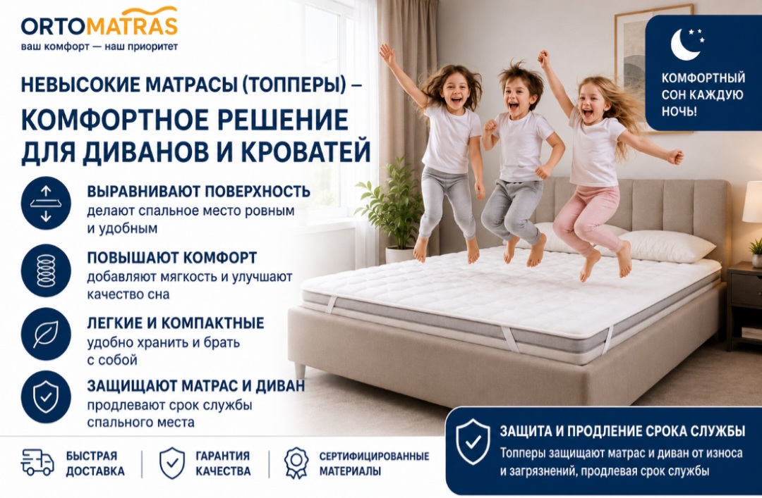 Купити якісний матрац-топпер за вигідною ціною тепер простіше, ніж будь-коли. Слідкуйте за нашою постійною акцією, щоб придбати товар зі знижкою та суттєво зекономити. Численні позитивні відгуки наших клієнтів підтверджують високу надійність виробів. Ми здійснюємо швидку доставку у різні міста України, забезпечуючи комфорт у кожному домі. Обирайте краще для свого відпочинку без переплат!