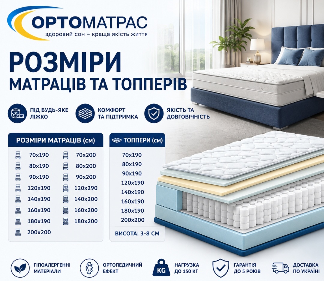 Шукаєте ідеальний ортопедичний матрац для міцного та здорового сну? Наш інтернет-магазин пропонує широкий асортимент якісних моделей для дорослих і дітей за доступними цінами. У каталозі представлені односпальні, полуторні та двоспальні матраци різного рівня жорсткості, створені з екологічно чистих та гіпоалергенних матеріалів. Анатомічна підтримка хребта гарантує повноцінний відпочинок щоночі. Обирайте надійні вироби з гарантією від виробника та замовляйте швидку доставку по всій Україні вже сьогодні!